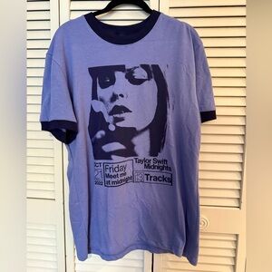 Taylor Swift Midnights Ringer T-Shirt Blue, Large